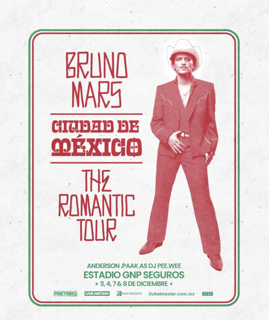 Bruno Mars en CDMX 2026: The Romantic Tour